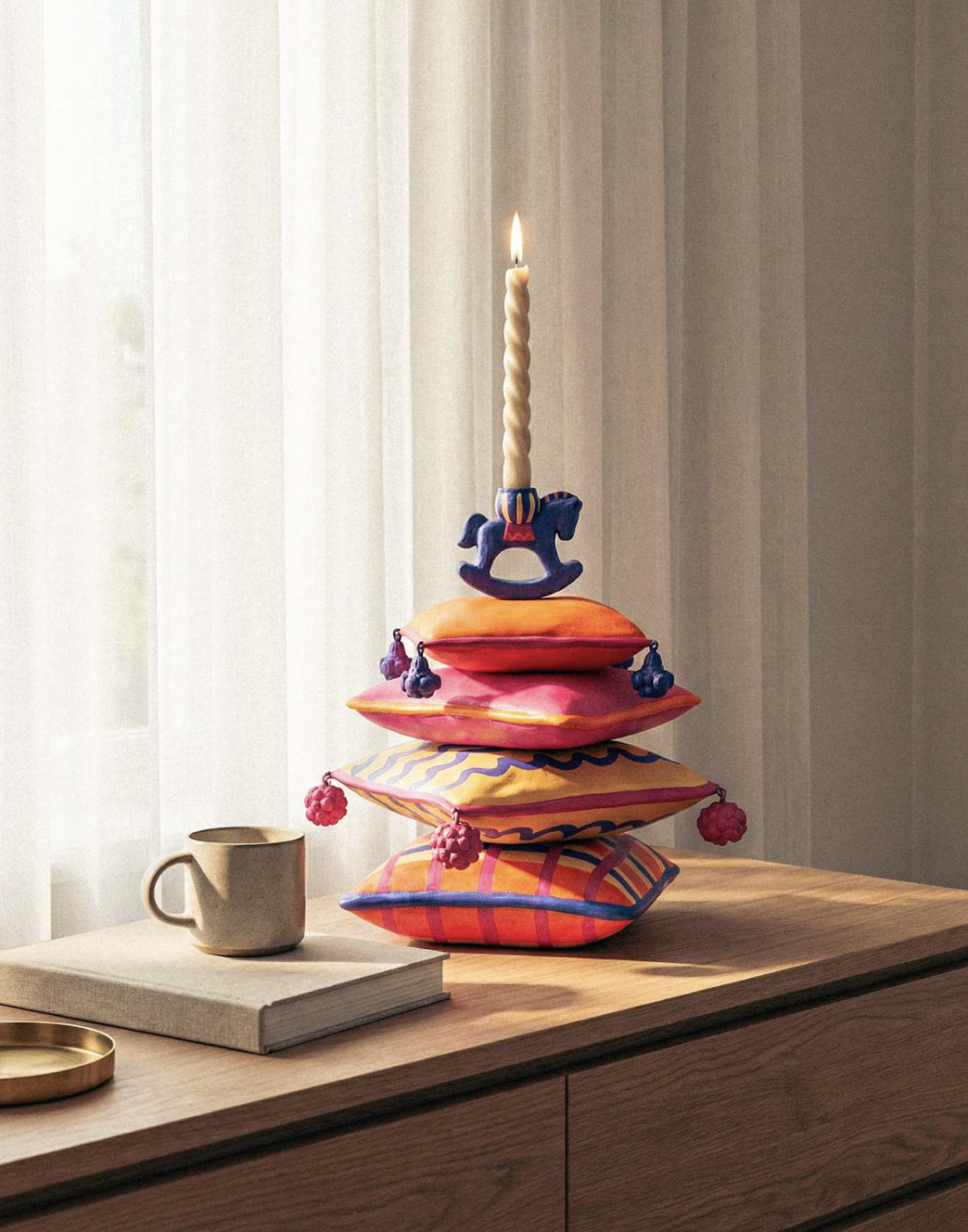 Candle holder “Fairy Tale Horse on Pillows”